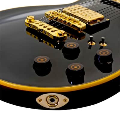 Aria PE-F80 BKTP PE Series Pro II Okoume Body Carved Top Mahogany, Set-Neck 6-String Electric Guitar image 6