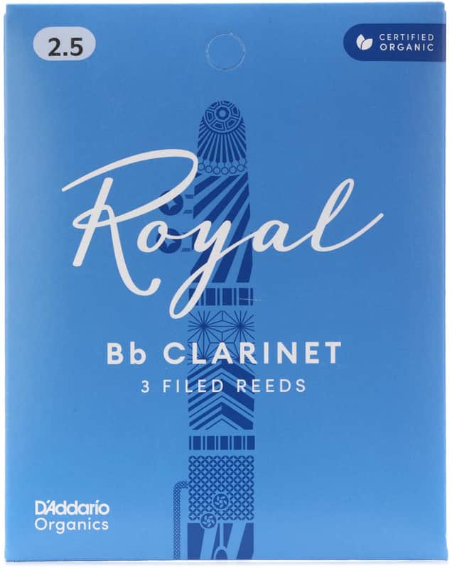 D'Addario Royal Bb Clarinet Reeds - 2.5 (3-pack) (5-pack) Bundle image 1