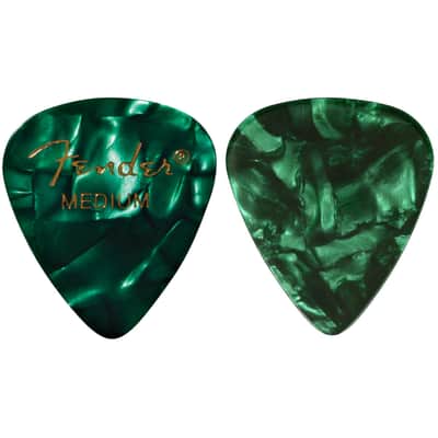 Fender Premium Celluloid 351 Shape Guitar Picks, Medium, Green Moto, 12-Pack image 2