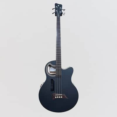Warwick RockBass Alien Deluxe Thinline Hybrid 4 String Acoustic Electric Bass Guitar -Black image 5