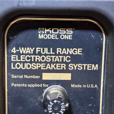 Vintage Koss Model One 1 / 1A Electrostatic Speaker Pair image 7