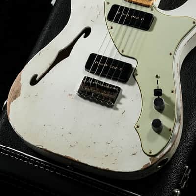 Fender Custom Shop Master Built 1960s Thinline Telecaster Relic Olympic White by Greg Fessler [R128542] (01/15) image 5