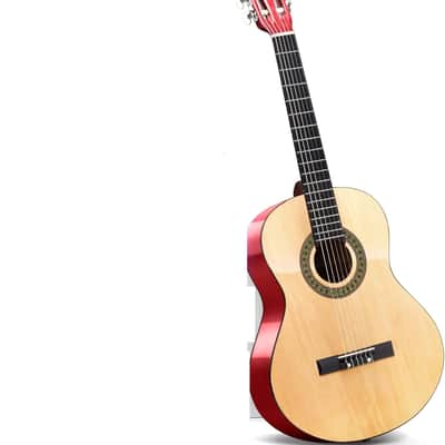 30” Classical Acoustic 6 String Linden Traditional Style Guitar w/Wood Fretboard, Case Bag, Nylon Strap, Tuner, 3 Picks-for Beginner, Children Use, Right Handed image 2