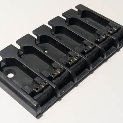 ABM 6 String Solid Brass Bass Bridge BLACK Steel Lock-Down Saddle Assembly Unused image 11