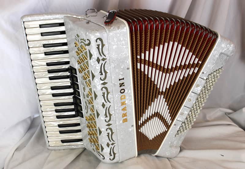 NEW Ivory Gold Brandoni 75C Classic Piano Accordion LMM 37 96 image 1