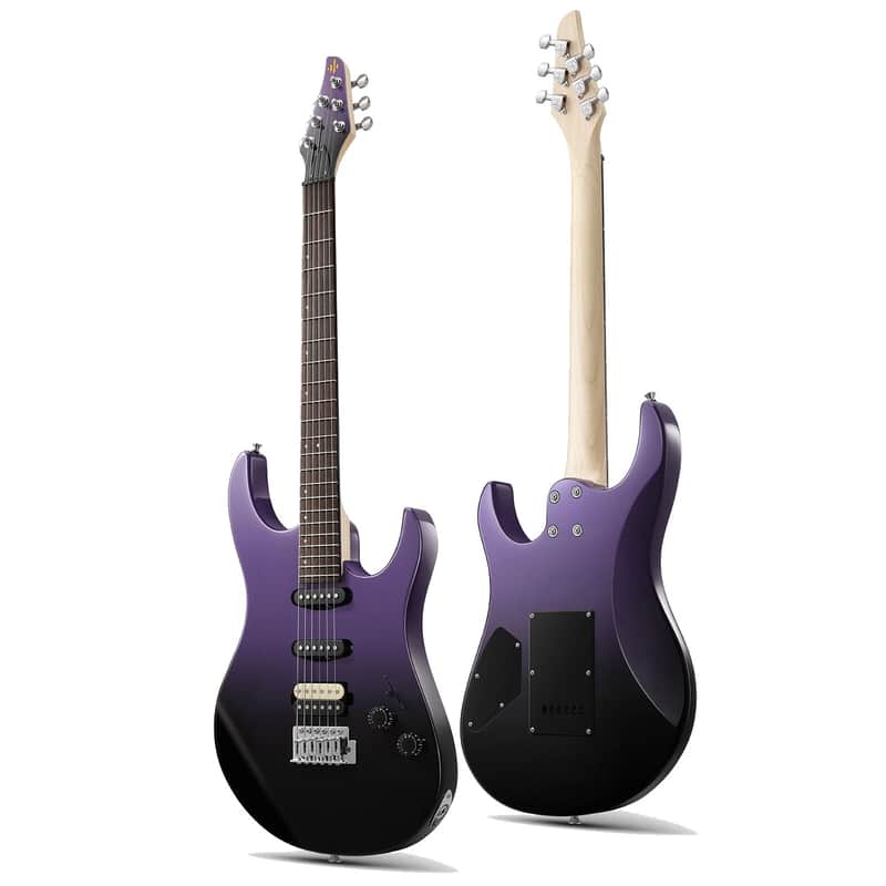 Donner DMT-66 39" Electric Guitar Purplish Black Solid Body HSS Pickup + Gig Bag image 1