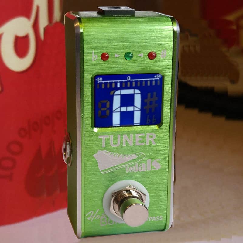 Hot Box Pedals Tuner Attitude Series Mini Green Chromatic Guitar / Bass Tuner Pedal True Bypass image 1