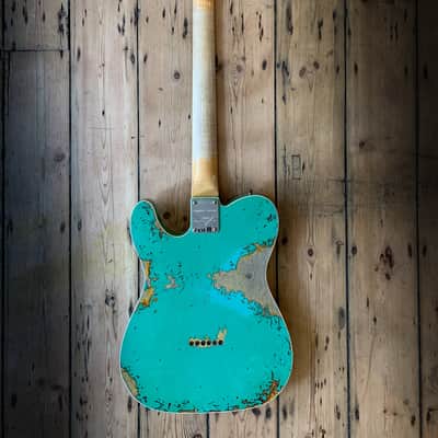 2021 FENDER CS - LTD ED '60 TELECASTER CUSTOM - SEA FOAM GREEN OVER SUNBURST RELIC image 4