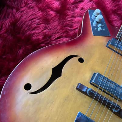 c.1964- Guyatone SG-S02 Musician MIJ Vintage Hollow Body Guitar "Sunburst" image 7