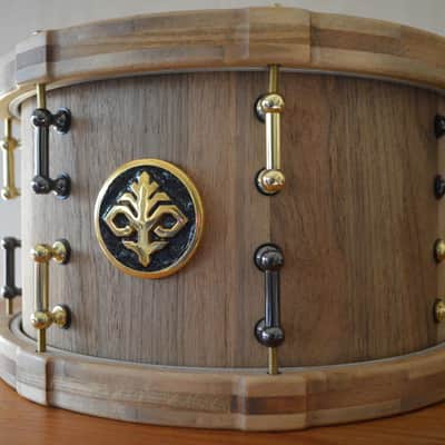 Melany Drum Co., Black-Gold, 13x7.5 Stave Snare Drum/Tomtom | Ships Worldwide image 4