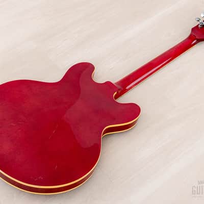 1981 Epiphone Riviera Vintage Semi-Hollow Guitar Cherry w/ Maxon Humbuckers, Japan Matsumoku image 14