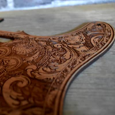 Handcrafted Cherrywood Pickguard for Fender Telecaster – Laser-Engraved Unique Design image 5