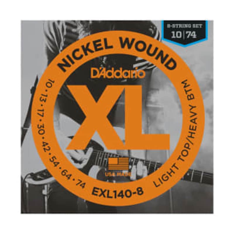 D'Addario EXL140-8 Nickel Wound, 8-String, Light Top/Heavy Bottom, 10-74 image 1