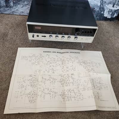 Sansui Vintage Sansui 350A stereo receiver 1976 - Black image 9