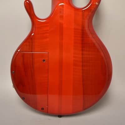 1990 Pedulla MVP-5 Bass Fretless Conversion 5-String Red w/HSC image 5