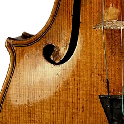Vintage 4/4 Violin Outfit – Beautiful Flamed Maple Back – Old European Labeled Violin with Bow & Case – Warm Resonant Tone (Video) image 14