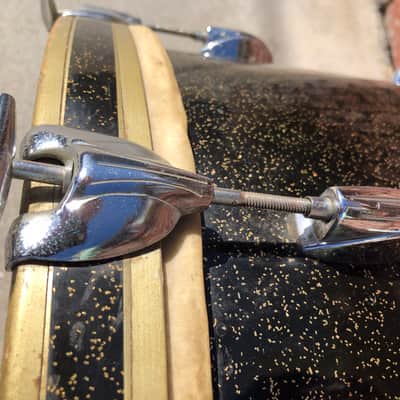 Ultra-rare Gretsch Bass Drum  Anniversary Black Sparkle 1958  22” image 15