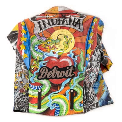 Custom John Mellencamp Tattooed Leather Jacket 1980s Multi image 2