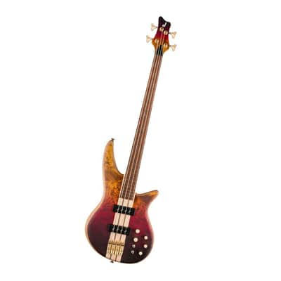 Jackson Pro Series Spectra Bass SBP IV 4-String Right-Handed Bass Guitar with Multi-Laminated Body and Caramelized Jatoba Fingerboard (Amber Flame) image 3
