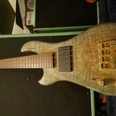 Handmade Lefty Short Scale / Piccolo Bass  2000s Sickly Green image 1