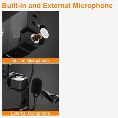 Wireless Microphone System for Cameras, Camcorders, Smartphones, Laptops, Compact Wireless Lavalier Lapel Microphone with Noise Reduction, Low Latency, Monitoring, Muting image 2
