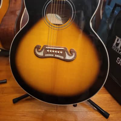 Epiphone J200 Studio Cutaway Acoustic Electric Guitar Sunburst image 4