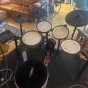 Roland TD-17KV2 with PA-100 amp, DW-5000 pedal, OCDP throne and Zildjian drum rug.