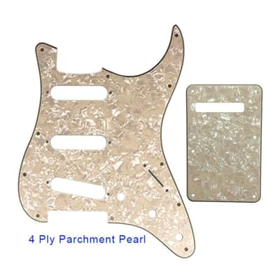 Guitar Pickguard With Back Plate Suit For USA/Mexico Fender Strat Standard SSS ST-4 ply cream pearl image 11
