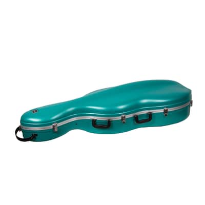Crossrock 4/4 & 3/4 Cello Case with Wheels | Matte Mint Blue ABS Shell, Wine Red Velvet Interior, Backpack Straps – New Mold Design – (CRA870CEFMB) image 3