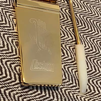 BEAUTIFUL Custom MI Engraved Vibrola - Got an SG, Firebird, Les Paul or ES type series that's NOT Gibson or Epi? Engraved Custom MI Logo Long Maestro in Gold Vibrola Lyre image 2