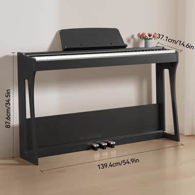 88 Keys Weighted Keyboard Piano, Full Size Hammer Action Piano with Speakers, Wooden Upright Piano, Electronic Piano Keyboard with Furniture Stand Suitable for Beginners image 2