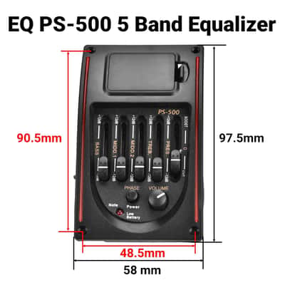 5 Band Eq Acoustic Guitar Pickup Preamp With Digital Tuner Piezo Pickup Equalizer Volume Control For Acoustic Guitars image 2