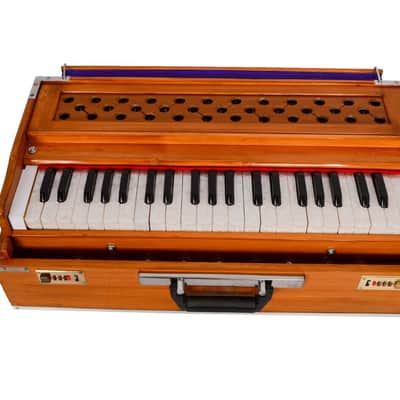 Handmade Harmonium 9 Stopper Portable 3.5 Octave Laying StyleBaja With Coupler Teak Wood image 9