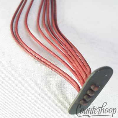 *Ludwig 13" 8-Strand Snare Drum Red Cloth Wires + Butt Bracket Vintage 10s USA* image 3