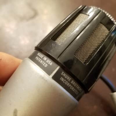 Shure Hi-Z Unidirectional Dynamic Mic 515SAC Unidyne B + Clip IOB 1968 - black and silver image 3