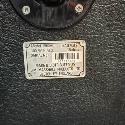 Marshall 1960A Lead 100 Watt 4x12" Angled Guitar Speaker Cabinet 1998 - Present - Black image 3