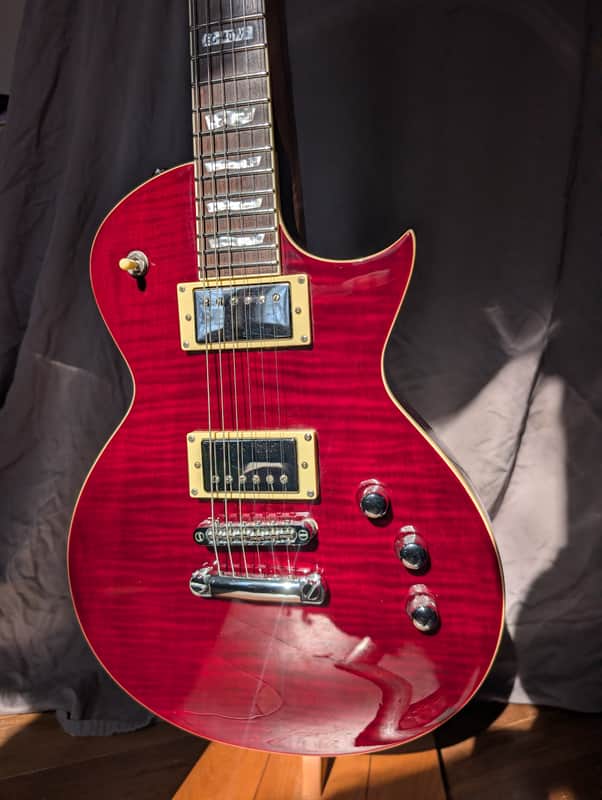 ESP LTD EC-401 VF 2011 See Thru Black Cherry Red Seymour Duncan Flamed Maple image 1