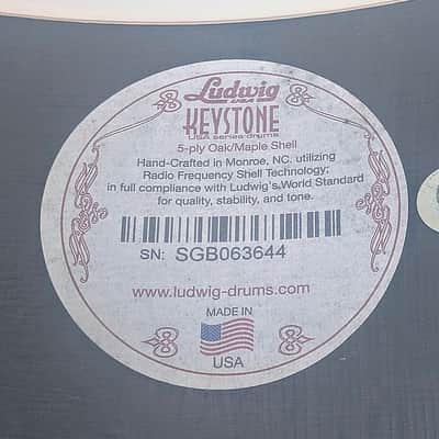**BRAND NEW** Ludwig 14" x 6.5" Keystone X (Classic Oak) 5 Ply Maple/Oak Hybrid Standard Snare Drum Black Night Oak Color 10 Lug New Old Stock NOS Made in the USA image 9