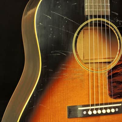 Pre-War Guitars Model J Slope Shoulder Acoustic Guitar With Case Distress Level 2 image 5