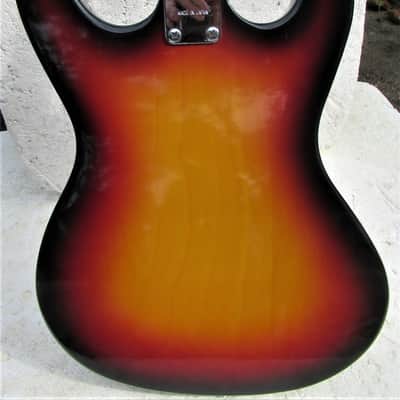 Rhythmline Mosrite Copy Guitar,  1960's  Japan, Sunburst, Case, Beautiful image 11