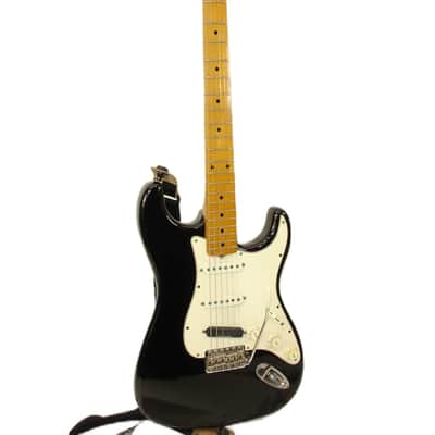 Vintage 1985 Fender Standard Stratocaster Electric Guitar - Black with Maple Fingerboard MIJ image 1