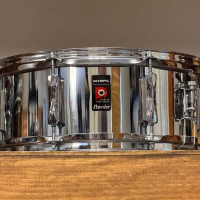 1960's Premier Olympic Chrome Over Steel Snare Drum 5x14 image 1