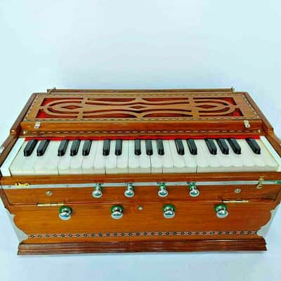 Handmade Bombay Harmonium Chudidar Double Bellow 39 Key Two Reed 8 Stopper Style Best image 3