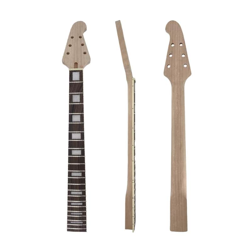 Electric Guitar Neck Triangular head 22 Fret 628mm Mahogany Rosewood Electric Guitar Head Necks Normal nut Bolt on heel With Binding Block Inlay image 1