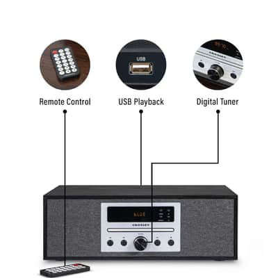 Crosley CR3504A Finn Bluetooth Radio CD Player - Black-NEW image 3