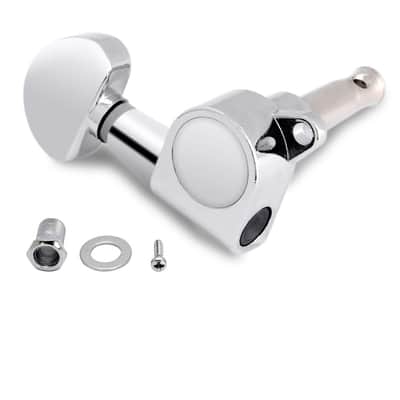Sealed String Tuning Pegs Tuning Keys Grover Machine Heads Tuners for Electric Guitar or Acoustic Guitar 6 In Line for Right Handed Half Round Chrome., TP 06-CR-6R image 4