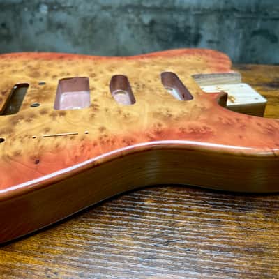 Warmtone CG Burl Telecaster Guitar Body "Leopard” P90 image 5