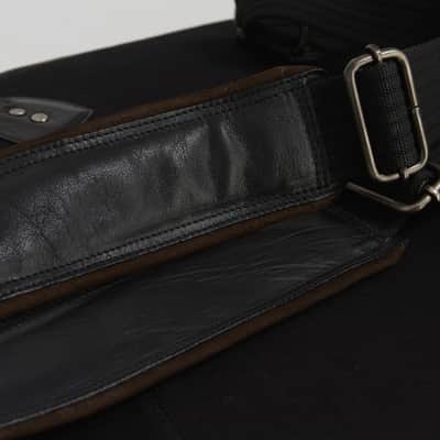 Harvest Fine Leather Black Buffalo & Canvas Electric Bass Guitar Gig Bag image 11