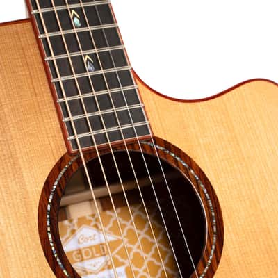 Cort GOLDA10 Gold Series A10 Cocobolo Grand Auditorium Acoustic Electric Guitar image 9