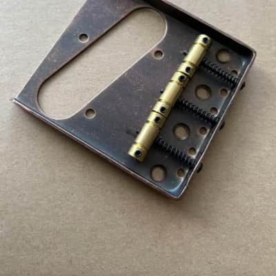 Bronze Guitar Telecaster Tele Style Bridge with Brass Saddles image 1